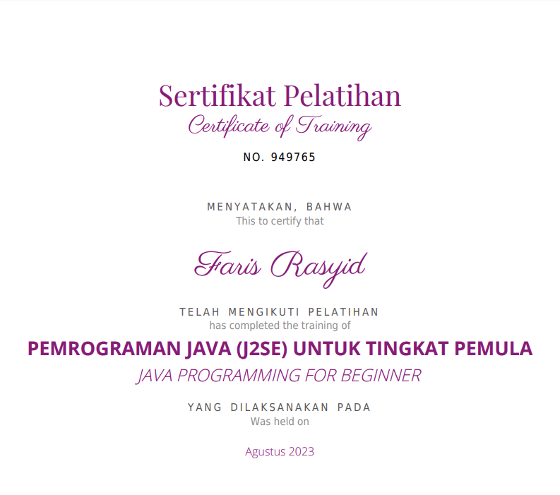 JAVA PROGRAMMING FOR BEGINNER