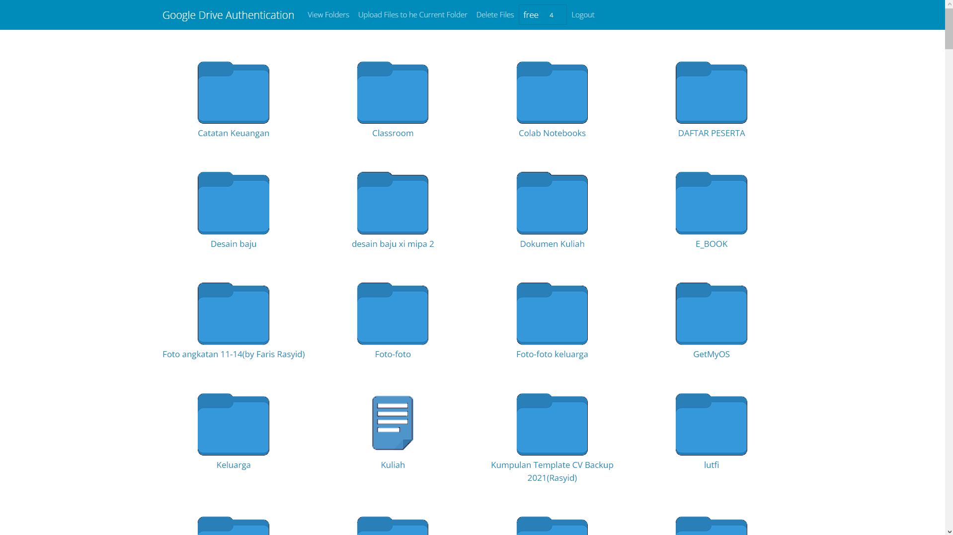 Web App Google Drive Autentication